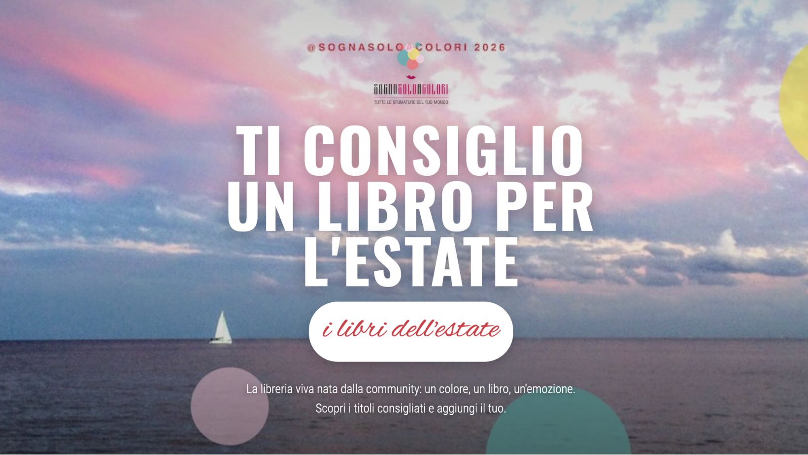 Ti Consiglio un Libro - il colore delle emozioni di lettura, Sognosoloacolori